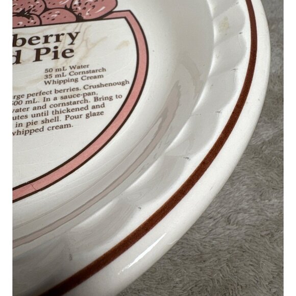 Strawberry Glazed Pie Recipe Pie Plate Ceramic C. E. Springer 10.5 " Korea - Picture 5 of 11